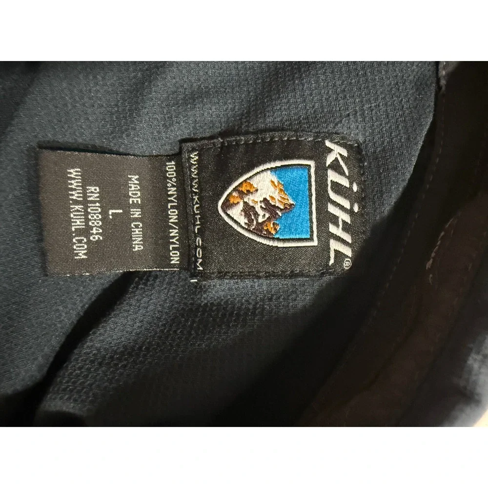 Kuhl Mens Long Sleeve Shirt Nylon Button Up Travel Outdoor Blue Large - Picture 4 of 7